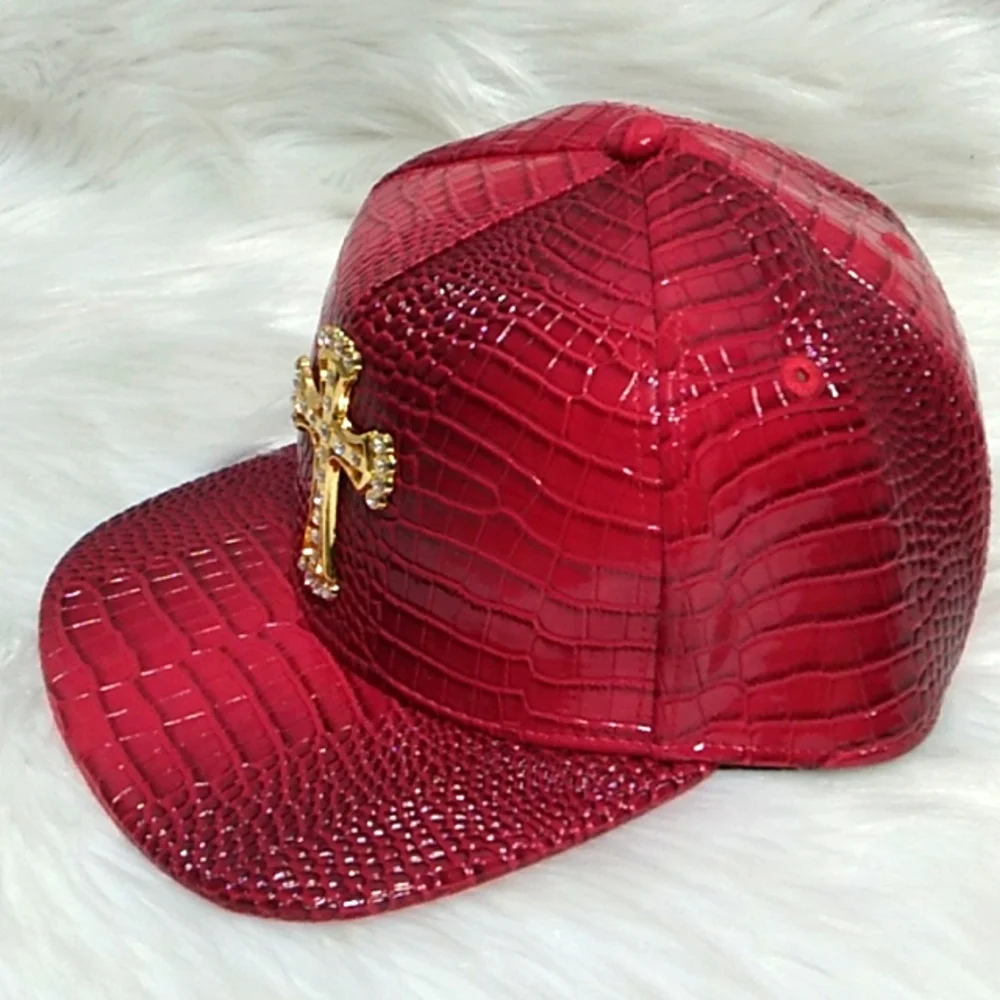 Beautiful Bling Cross Snap Back Hat Small Flaw Inside